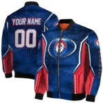 personalized texas rangers power plate blue bomber jacket best selling