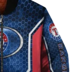 personalized texas rangers power plate blue bomber jacket best selling