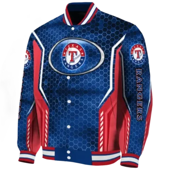 personalized texas rangers power plate blue varsity jacket best selling