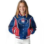 personalized texas rangers power plate blue varsity jacket best selling