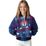 personalized texas rangers pyramid shapes blue bomber jacket best selling