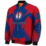 personalized texas rangers spider mark blue red crocs bomber jacket best selling