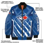 personalized toronto blue jays chevron angles blue bomber jacket best selling