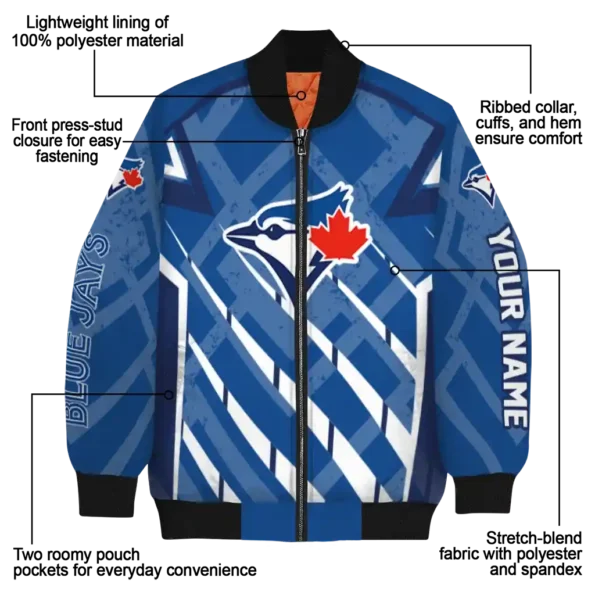 personalized toronto blue jays chevron angles blue bomber jacket new arrival