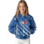 personalized toronto blue jays chevron angles blue varsity jacket best selling