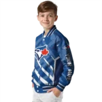 personalized toronto blue jays chevron angles blue varsity jacket best selling