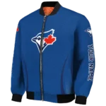 personalized toronto blue jays chevron arrow blue bomber jacket best selling