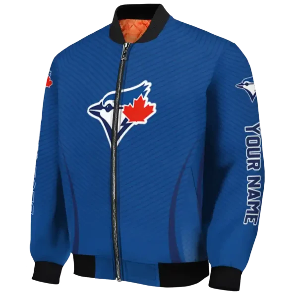 personalized toronto blue jays chevron arrow blue bomber jacket best selling