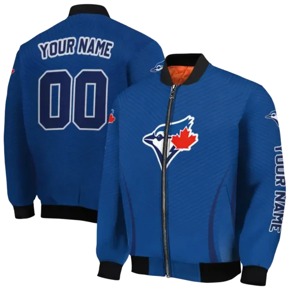 personalized toronto blue jays chevron arrow blue bomber jacket fashion forward