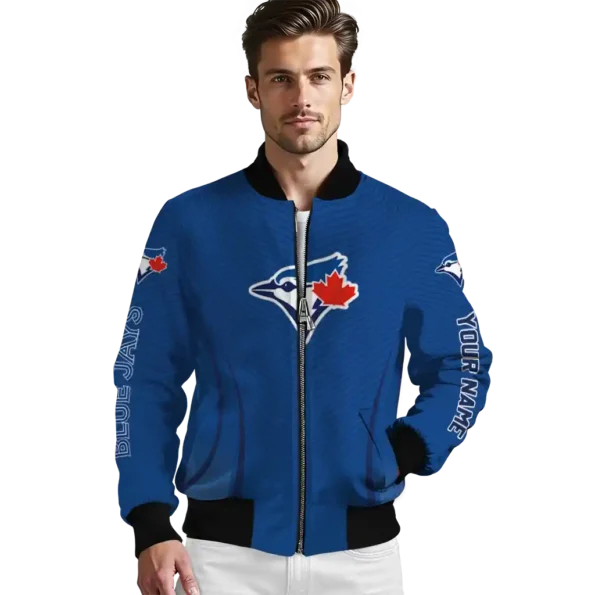 personalized toronto blue jays chevron arrow blue bomber jacket high quality