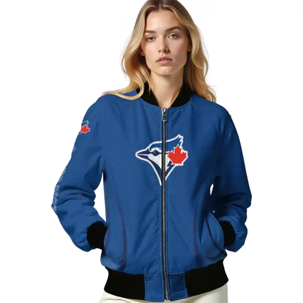 personalized toronto blue jays chevron arrow blue bomber jacket latest model