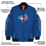 personalized toronto blue jays chevron arrow blue bomber jacket best selling