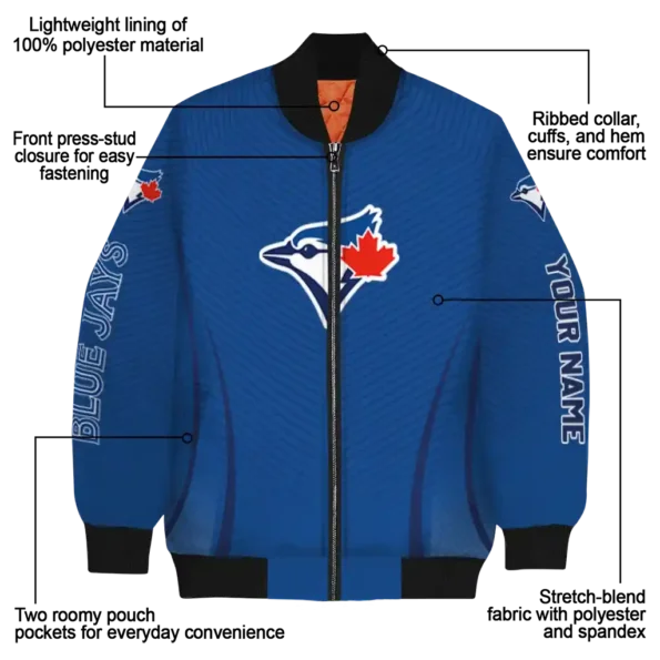 personalized toronto blue jays chevron arrow blue bomber jacket new arrival