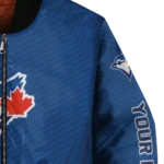personalized toronto blue jays chevron arrow blue bomber jacket best selling