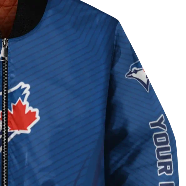 personalized toronto blue jays chevron arrow blue bomber jacket premium grade