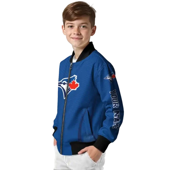 personalized toronto blue jays chevron arrow blue bomber jacket trendy