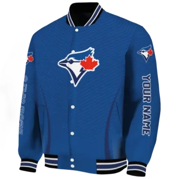 personalized toronto blue jays chevron arrow blue varsity jacket best selling