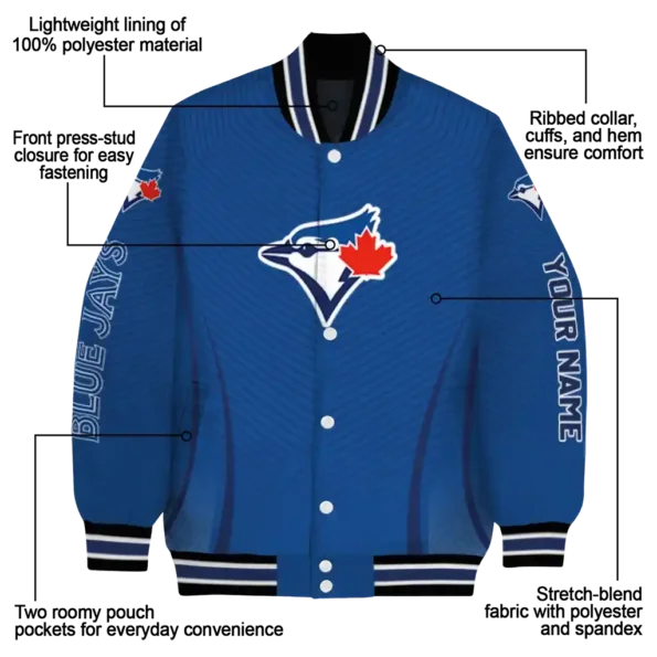 personalized toronto blue jays chevron arrow blue varsity jacket new arrival