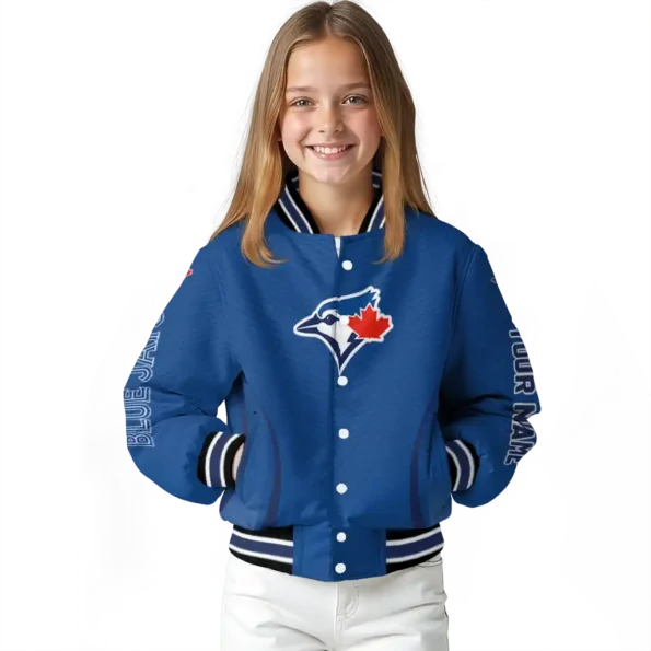 personalized toronto blue jays chevron arrow blue varsity jacket top rated