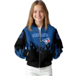 personalized toronto blue jays flame border blue black bomber jacket best selling