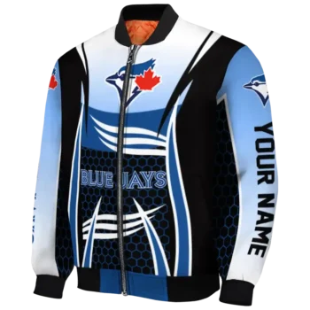 personalized toronto blue jays mesh effect blue black bomber jacket best selling