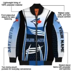 personalized toronto blue jays mesh effect blue black bomber jacket best selling