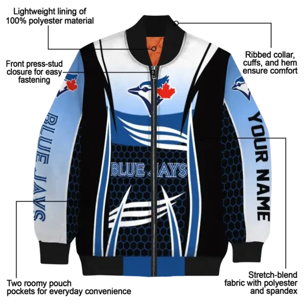 personalized toronto blue jays mesh effect blue black bomber jacket new arrival