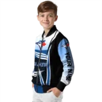 personalized toronto blue jays mesh effect blue black bomber jacket best selling