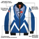 personalized toronto blue jays v stripes blue white bomber jacket best selling