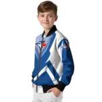 personalized toronto blue jays v stripes blue white bomber jacket best selling