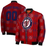 personalized washington nationals bolt stripe red bomber jacket best selling