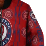 personalized washington nationals bolt stripe red bomber jacket best selling