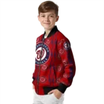 personalized washington nationals bolt stripe red bomber jacket best selling