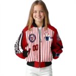 personalized washington nationals eagle baseball red white bomber jacket best selling