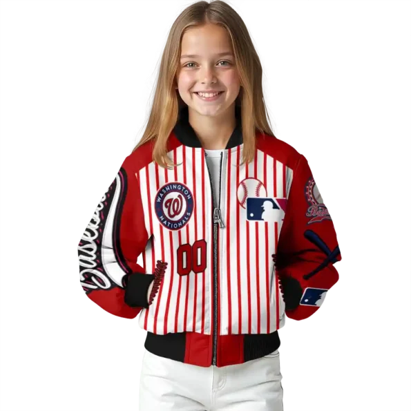 personalized washington nationals eagle baseball red white bomber jacket top rated