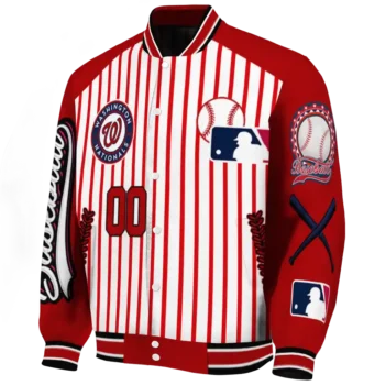 personalized washington nationals eagle baseball red white varsity jacket best selling