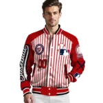 personalized washington nationals eagle baseball red white varsity jacket best selling
