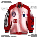 personalized washington nationals eagle baseball red white varsity jacket best selling