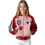 personalized washington nationals eagle baseball red white varsity jacket best selling