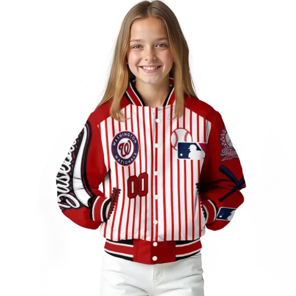personalized washington nationals eagle baseball red white varsity jacket top rated