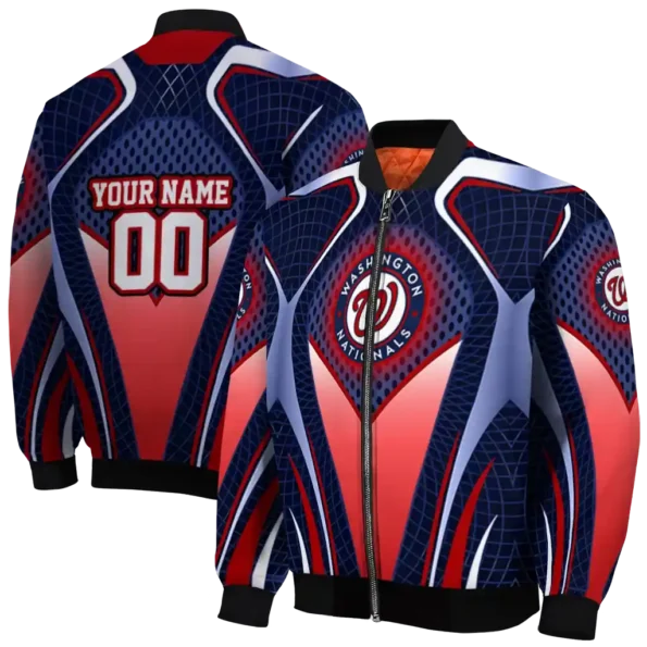 personalized washington nationals mesh chest red crocs black bomber jacket fashion forward