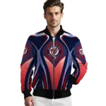 personalized washington nationals mesh chest red crocs black bomber jacket best selling