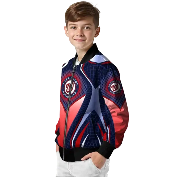 personalized washington nationals mesh chest red crocs black bomber jacket trendy