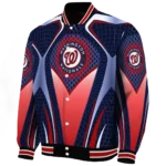 personalized washington nationals mesh chest red crocs black varsity jacket best selling