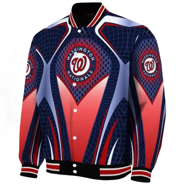 personalized washington nationals mesh chest red crocs black varsity jacket best selling