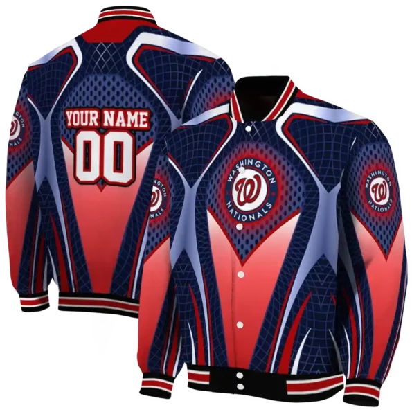personalized washington nationals mesh chest red crocs black varsity jacket fashion forward