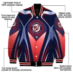 personalized washington nationals mesh chest red crocs black varsity jacket best selling