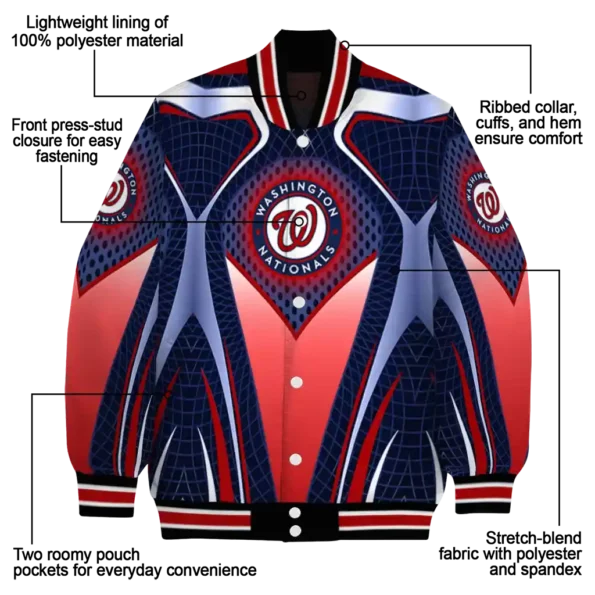 personalized washington nationals mesh chest red crocs black varsity jacket new arrival