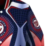 personalized washington nationals mesh chest red crocs black varsity jacket best selling