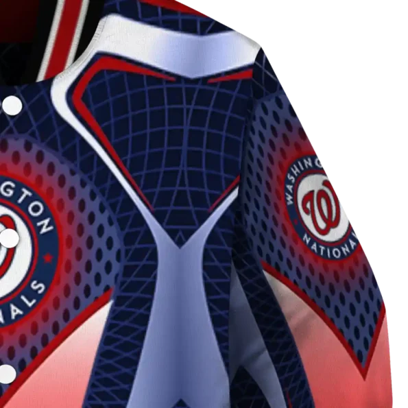 personalized washington nationals mesh chest red crocs black varsity jacket premium grade